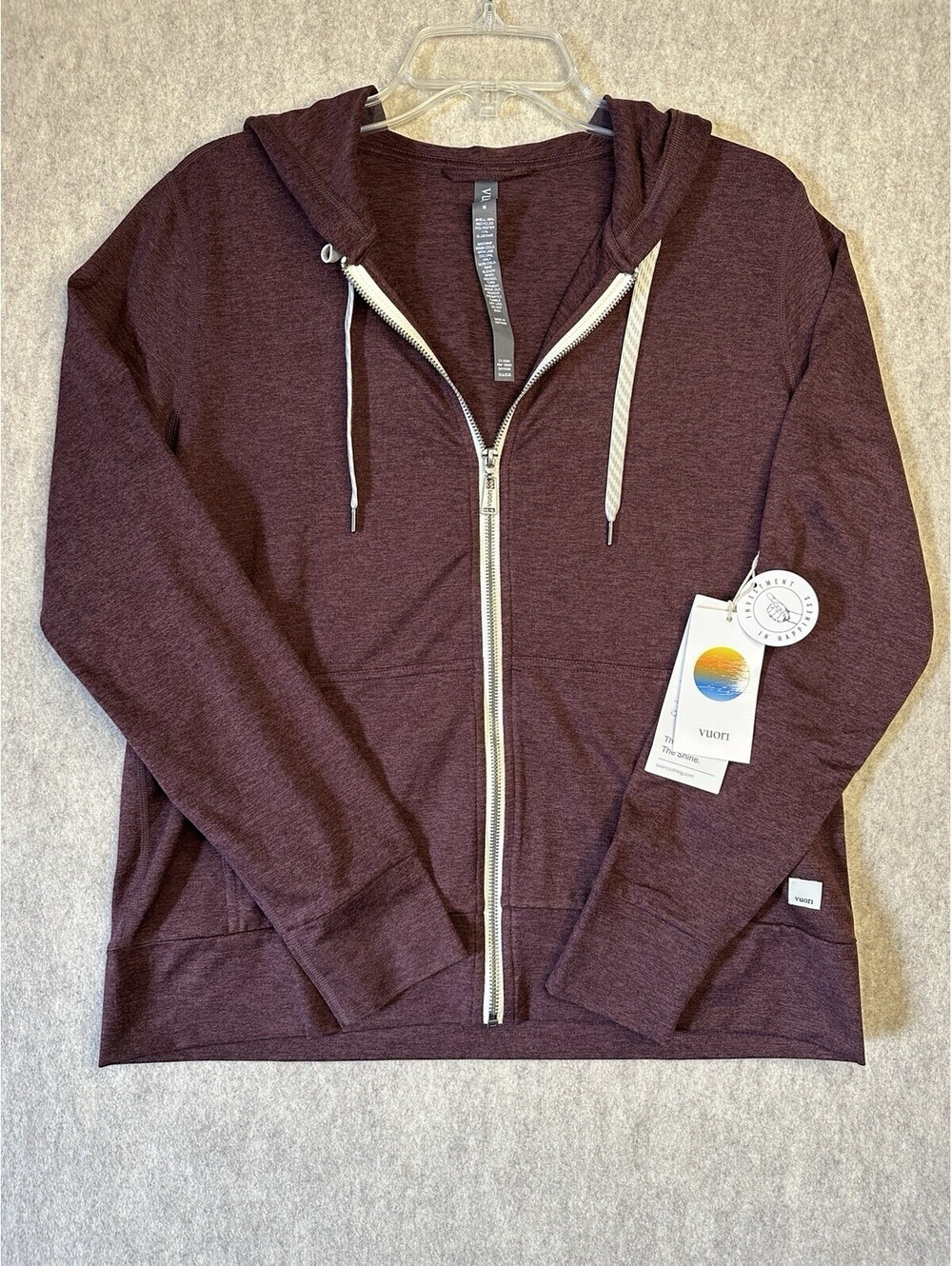 VUORI Hoodie Halo Performance 2.0 Women's Medium Ruby/Plum Heather VW268